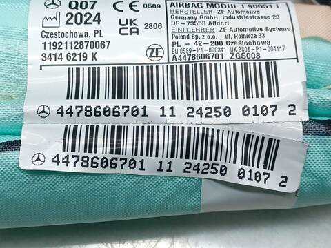 Foto 3ª: Airbag Cortina Delantero Derecho Mercedes Clase V 200 V 250 CDI - D 447.811 447.813 447.815) 190CV 140KW [654920]
