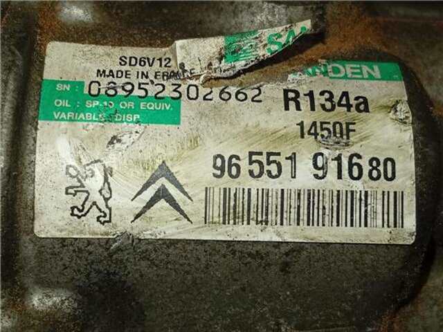 Foto 2ª: Compresor Aire Acondicionado Peugeot 1007 1.4 DOLCE [1.4 LTR. - 50 KW HDI] [8HZ (DV4TD)]