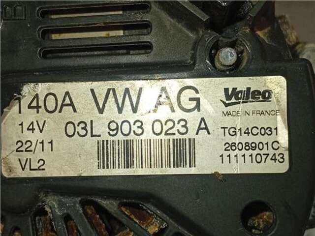 Foto 2ª: Alternador Audi A3 2.0 TDI AMBIENTE [2.0 LTR. - 103 KW TDI] [CFFB]