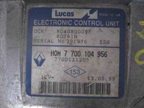 Foto 2ª: Centralita Motor ECU Renault Clio 1.9 D B/CB0E) 64CV 47KW [D-F8Q] (1999)