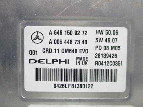 Foto 2ª: Centralita Motor ECU Mercedes Clase C 160 OM646811 FAMILIAR (2008)