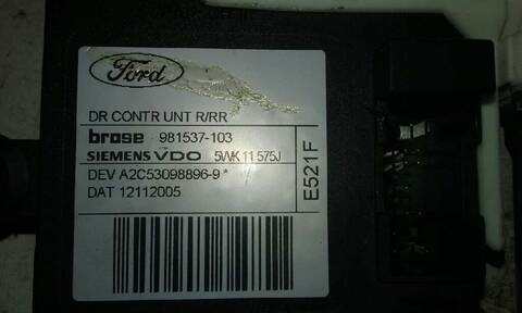 Foto 2ª: Elevalunas Eléctrico Trasero Derecho Ford C Max 1.8 TDCI TD CAT 115CV 85KW FOCUS CAP) [KKDA] (2009)