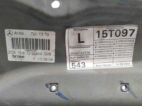 Foto 3ª: Elevalunas Eléctrico Delantero Izquierdo Mercedes Clase A 140 A 180 CDI 169.007 169.307) (2004)