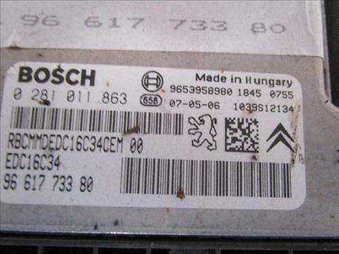 Foto 2ª: Centralita Motor ECU Citroen C4 1.6 HDI BERLINA 90CV 66KW [9HX (DV6ATED4)] (2007)