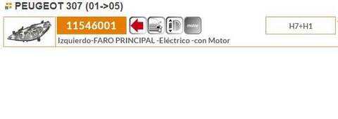 Foto 2ª: Faro Izquierdo Peugeot 307 136CV 100KW