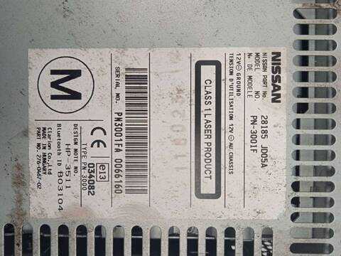 Foto 2ª: Sistema Audio Radio CD Nissan Qashqai 2.0 DCI TD CAT 150CV 110KW [M9R832] (2009)