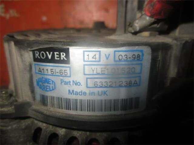 Foto 3ª: Alternador Rover Serie 25 1.6 CLASSIC (3-PTAS.) [1.6 LTR. - 80 KW 16V CAT] [16K4F]