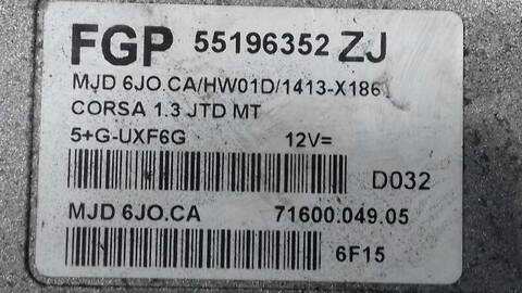 Foto 3ª: Centralita Motor ECU Opel Corsa 1.3 16V CDTI CAT Z 13 DT - LN9) 69CV 51KW [Z13DT] (2006)