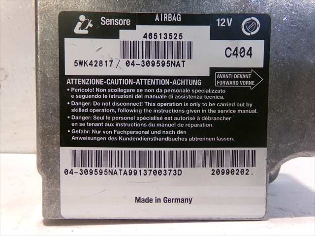 Foto 4ª: Centralita Airbag Fiat Multipla 1.9 JTD 1999-2004 [182B4000] (1999)