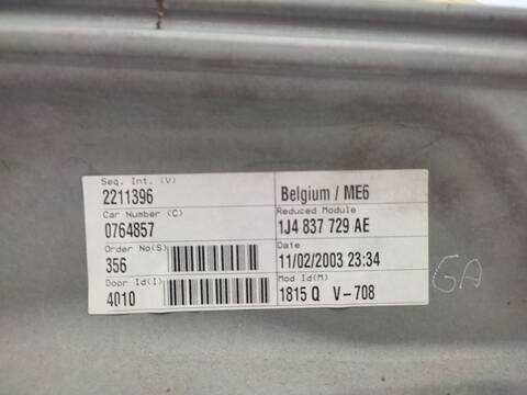 Foto 3ª: Elevalunas Eléctrico Delantero Izquierdo Volkswagen Golf 1.9 TDI 101CV 74KW [ATD] (2003)