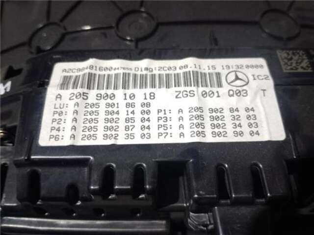 Foto 3ª: Cuadro de Instrumentos Mercedes Clase C 160 2.1 C 220 D (205.304) [2.1 LTR. - 125 KW CDI CAT] [651.921]