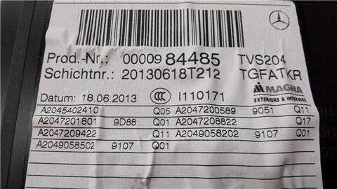 Foto 2ª: Tapizados Cartoneras Mercedes Clase C 160 C 220 T CDI BLUEEFFICIENCY CAT 170CV 125KW FAMILIAR [651911] (2013)