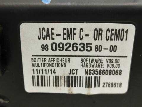 Foto 3ª: Pantalla Multifuncion Citroen C4 1.6 HDI FAP 92CV 68KW [9H06] (2015)