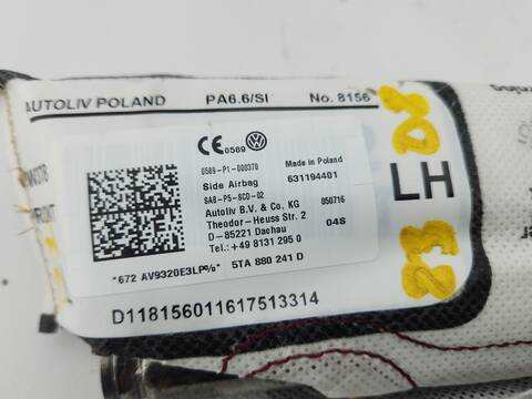 Foto 2ª: Airbag Lateral Delantero Izquierdo Volkswagen Touran SPORT BMT 150CV 110KW [DFGA] (2016)