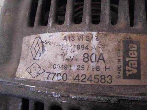 Foto 2ª: Alternador Renault Megane 1.5 CAT HATCHBACK BERLINA 75CV 55KW I BERLINA HATCHBACK BA0) [K7M] (1998)