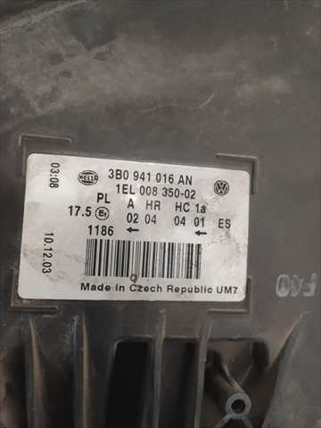 Foto 3ª: Faro Derecho Volkswagen Passat 1.9 D [D/AVF] (2004)