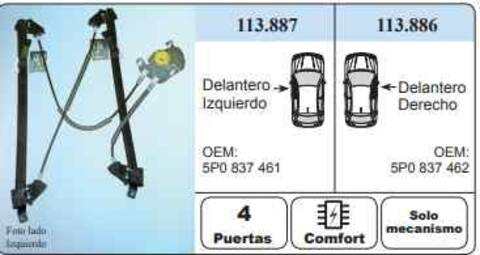Elevalunas Eléctrico Delantero Izquierdo Seat Altea SELECT 102CV 75KW
