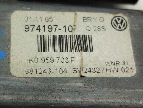 Foto 3ª: Elevalunas Eléctrico Trasero Izquierdo Volkswagen Passat ADVANCE BERLINA 140CV 103KW [BKP] (2005)
