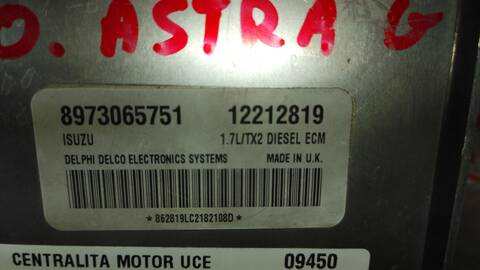 Foto 3ª: Centralita Motor ECU Opel Astra COMFORT BERLINA 75CV 55KW [Y17DT] (2000)