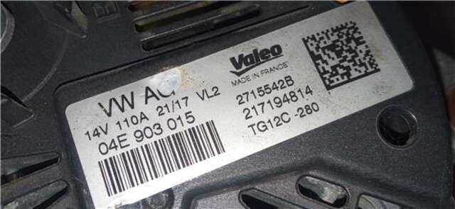 Alternador Volkswagen Polo 1.2 ADVANCE [1.2 LTR. - 66 KW TSI]