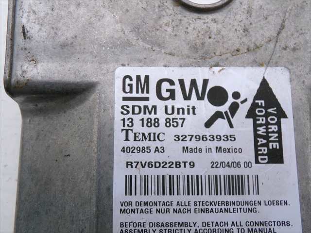 Foto 3ª: Centralita Airbag Opel Astra 1.6 G MODELO H, 2003-2010 [Z16XEP] (2007)