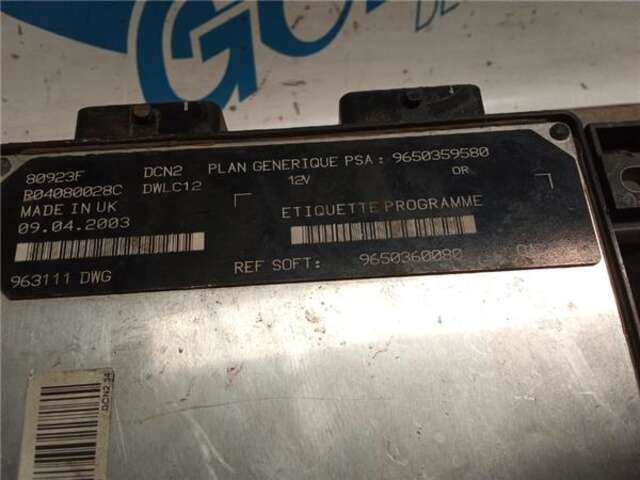 Foto 2ª: Centralita Motor ECU Peugeot Partner 1.9 D [WJY (DW8B)]