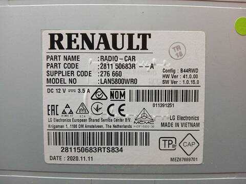 Foto 3ª: Sistema Audio Radio CD Dacia Duster 1.5 DCI 115 4X4 114CV 84KW [K9K 874] (2021)