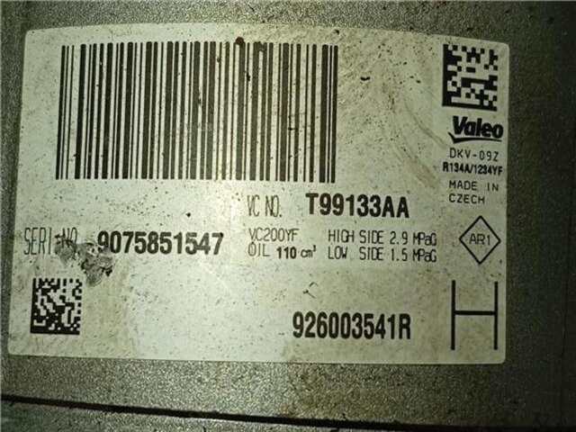 Compresor Aire Acondicionado Dacia Sandero 0.9 AMBIANCE [0.9 LTR. - 66 KW TCE CAT BIVALENT. GASOLINA - GPL]