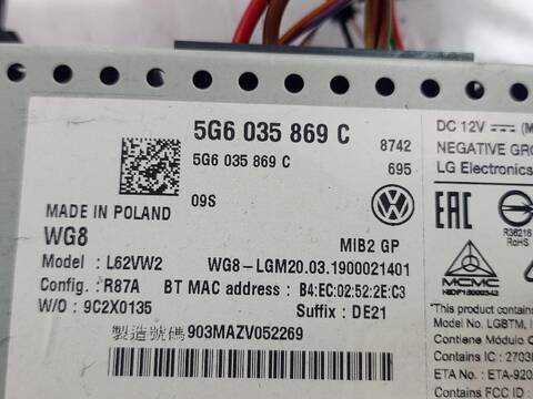 Foto 3ª: Sistema Audio Radio CD Volkswagen Golf COMFORTLINE BLUEMOTION AUT. 150CV (2013)