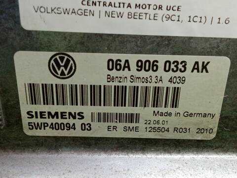 Foto 3ª: Centralita Motor ECU Volkswagen New Beetle 1.6 102CV 75KW [AYD,BFS] (2001)