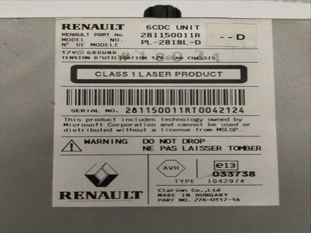 Foto 3ª: Sistema Audio Radio CD Renault Laguna INITIALE III 150CV 110KW [M9R805] (2009)