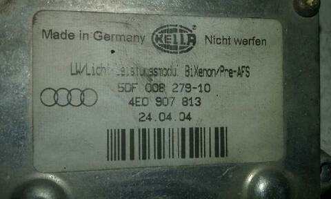 Foto 2ª: Centralita Faros Xenon Audi A8 4.0 V8 32V TDI BITURBO CAT ASE) 275CV 202KW (2003)