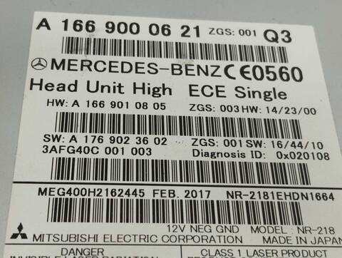 Foto 3ª: Sistema Audio Radio CD Mercedes Clase G 230 GLE 350 D 4MATIC 258CV 190KW [642826] (2017)