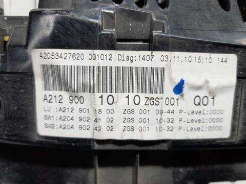 Foto 3ª: Cuadro de Instrumentos Mercedes Clase E 180 220 CDI BLUEEFFICIENCY 212.202) 170CV 125KW FAMILIAR [651924] (2017)