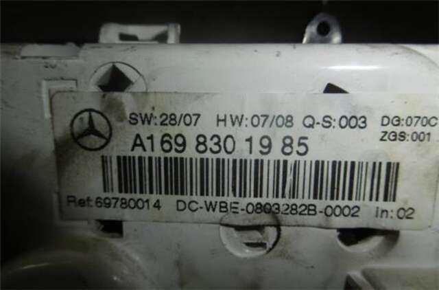 Foto 3ª: Mando Climatizador Mercedes Clase A 140 1.7 A 170 (169.032) [1.7 LTR. - 85 KW CAT] [M 266.940]