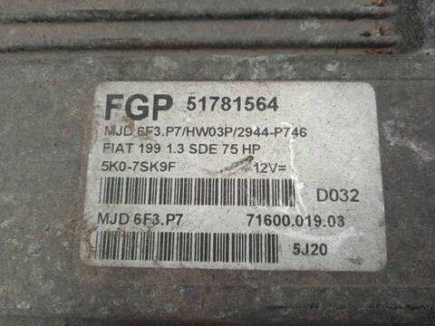 Foto 3ª: Centralita Motor ECU Fiat Grande Punto 1.3 16V JTD CAT 75CV 55KW [199A2000] (2005)