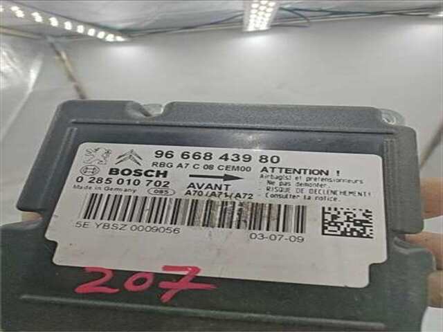 Foto 2ª: Centralita Airbag Peugeot 207 1.4 SPORT [1.4 LTR. - 65 KW 16V CAT (KFU - ET3J4)] [KFU / ET3J4]