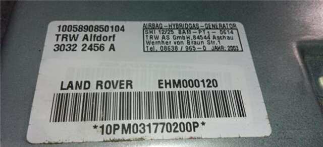 Airbag Lateral Delantero Derecho Land Rover Range 3.0 TD6 HSE [3.0 LTR. - 130 KW TD6]