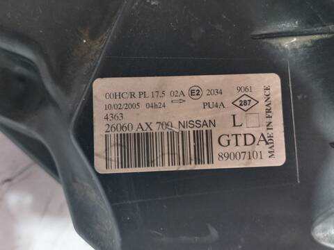 Foto 3ª: Faro Izquierdo Nissan Micra SPORT 80CV 59KW [CR12DE] (2005)