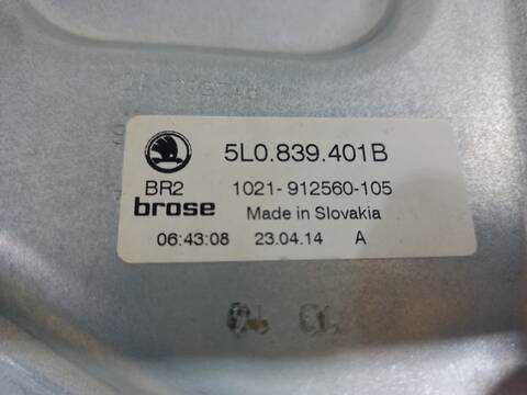 Foto 3ª: Elevalunas Manual Trasero Izquierdo Skoda Yeti ACTIVE 105CV 77KW [CBZB] (2014)