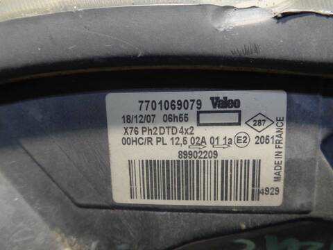 Foto 2ª: Faro Derecho Renault Kangoo ALIZE 64CV 47KW [F8Q P6] (2004)