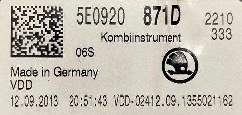 Foto 3ª: Cuadro de Instrumentos Skoda Octavia ELEGANCE 1 TDI DPF 105CV (2013)