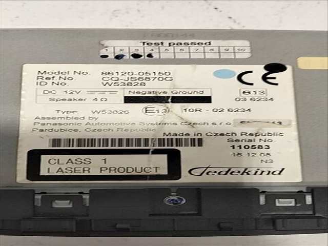 Foto 3ª: Sistema Audio Radio CD Toyota Avensis ACTIVE 2 D 150CV [2AD] (2008)