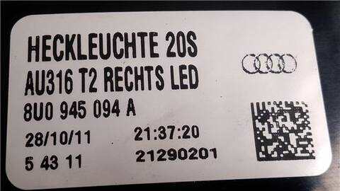 Foto 3ª: Piloto Trasero Derecho Audi Q3 2.0 TDI QUATTRO 177CV 130KW [CFGC,CLLB] (2011)