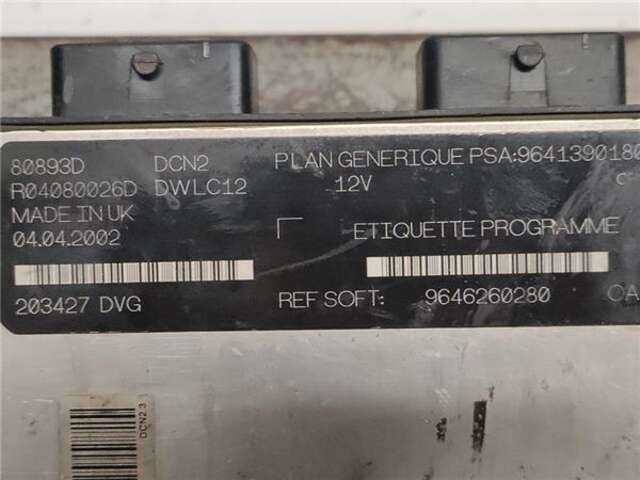 Foto 2ª: Centralita Motor ECU Citroen Berlingo 1.9 D (MFDJY) [D9B (XUD9A/L)]