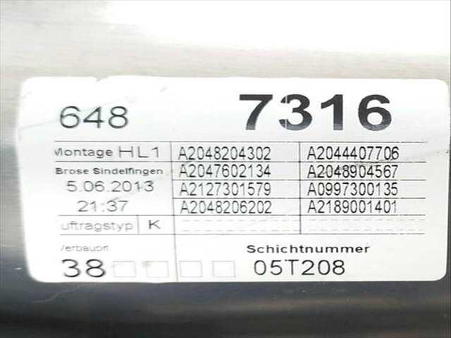 Foto 2ª: Elevalunas Manual Trasero Izquierdo Mercedes Clase C 160 C 220 CDI 204.002) (2007)