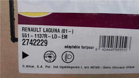 Foto 2ª: Faro Derecho Renault Laguna 1.6 AUTHENTIQUE [1 6 LTR. - 79 KW] 107CV