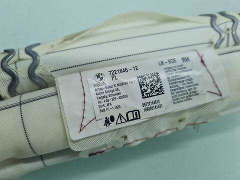 Foto 2ª: Airbag Cortina Delantero Derecho Bmw Serie 1 114 116D 116CV 85KW [B37U] (2016)