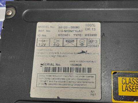 Foto 2ª: Sistema Audio Radio CD Toyota Avensis 1.8 16V CAT 129CV [1ZZFE] (2003)
