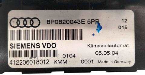 Foto 3ª: Mando Calefacción A. A. Audi A3 1.9 TDI 105CV (2006)